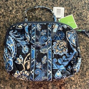 Vera Bradley Black and Blue Floral Cosmetic Purse